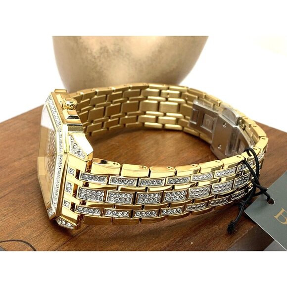 Bulova Men's Watch 98A295 Octava Quartz Crystal Pave Gold Stainless Steel 40mm - Picture 10 of 14